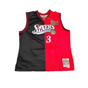 NEW Mitchell & Ness Philadelphia Allen Iverson 76ers Split Jersey 2XL RARE 2000